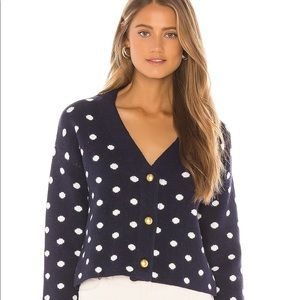 Tularosa Amber Cardigan in Polka Dot Navy